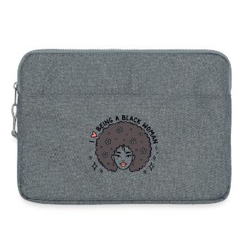 J’adore être une femme noire Afro Pride Design - Sacoche pour ordinateur portable 15 pouces - gris chiné - Devant