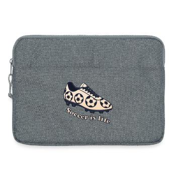 Soccer – Soccer is Life Design - Laptop bag 15" - heather grey - Front