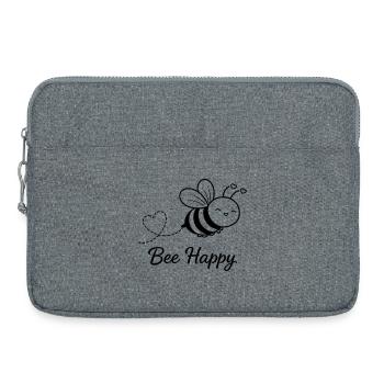 Bee Happy – Abeille mignonne avec cœur | Nature positive - Sacoche pour ordinateur portable 15 pouces - gris chiné - Devant