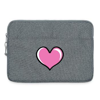 Amour du cœur - Sacoche pour ordinateur portable 15 pouces - gris chiné - Devant