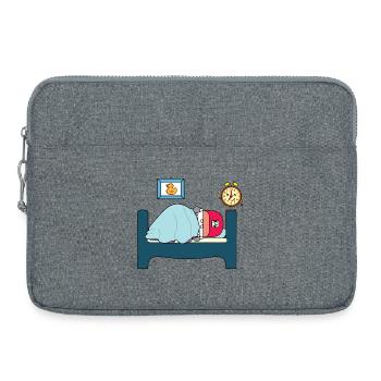 Bedtime Duck Sleepy Cartoon Scene - Laptop bag 15" - heather grey - Front