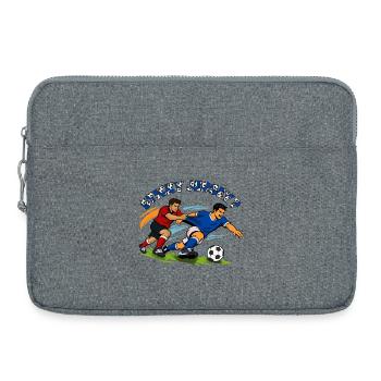 Battle for the ball: Football duel - Laptop bag 15" - heather grey - Front