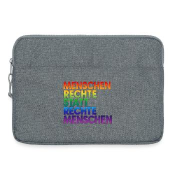 Regenbogen Statement Spruch Menschenrechte - Laptoptasche 15" - Grau meliert - Vorne
