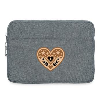 Baptême en croix du cœur et communion - Sacoche pour ordinateur portable 15 pouces - gris chiné - Devant