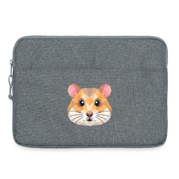 Art Low Poly Géométrique Mignon de Hamster - Sacoche pour ordinateur portable 15 pouces - gris chiné - Devant