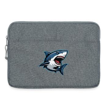 Caricature de requin dans le style de la foudre - Sacoche pour ordinateur portable 15 pouces - gris chiné - Devant