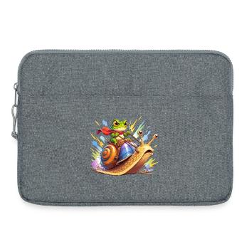 Froschritter sur l’escargot - Sacoche pour ordinateur portable 15 pouces - gris chiné - Devant