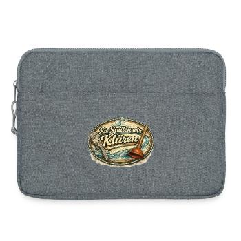 Sie Spülen Wir Klären – Klempner Humor - Laptoptasche 15" - Grau meliert - Vorne