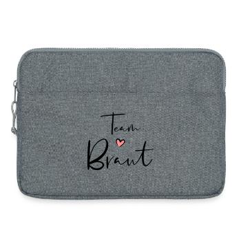 Cadeau de fête poule équipe coeur de mariée - Sacoche pour ordinateur portable 15 pouces - gris chiné - Devant