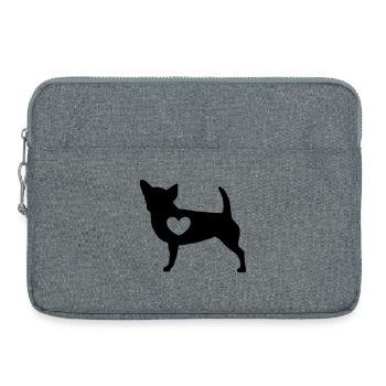 Chihuahua with heart - Laptop bag 15" - heather grey - Front