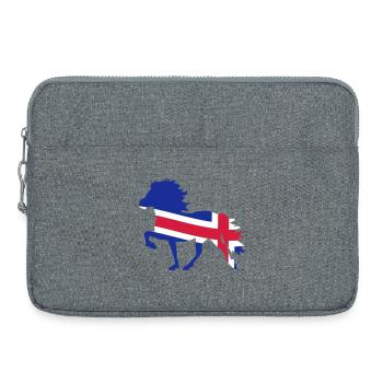 Icelandic horse flag - Laptop bag 15" - heather grey - Front