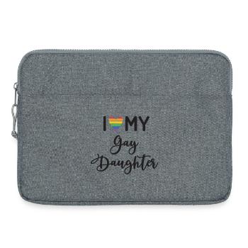 J’aime ma fille gay - Sacoche pour ordinateur portable 15 pouces - gris chiné - Devant