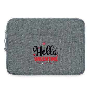 Romantischer Valentinstag Blumenherz Design - Laptoptasche 15" - Grau meliert - Vorne