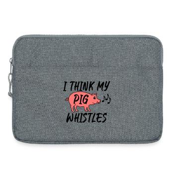I think my pig whistles - Laptop bag 15" - heather grey - Front