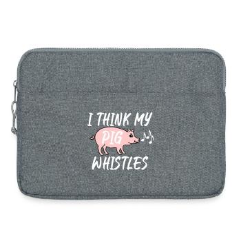I think my pig whistles - Laptop bag 15" - heather grey - Front