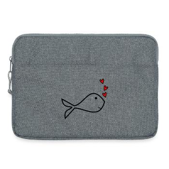 COEUR. MERCI. MAÎTRESSE. MAÎTRE. MERCI MAÎTRESSE. - Sacoche pour ordinateur portable 15 pouces - gris chiné - Devant
