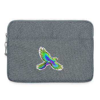 Oiseau de paradis (jaune-vert-bleu) - Sacoche pour ordinateur portable 15 pouces - gris chiné - Devant