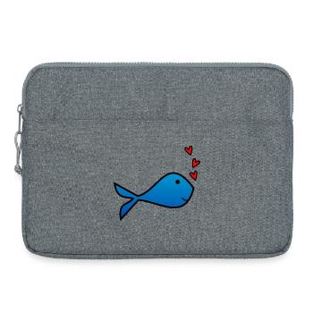 FISCH. SARDINE. APRILSCHERZ. MEER. OZEAN - Laptoptasche 15" - Grau meliert - Vorne