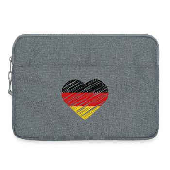I Love Allemagne Drapeau Coeur Allemand Deutschland Chemise - Sacoche pour ordinateur portable 15 pouces - gris chiné - Devant