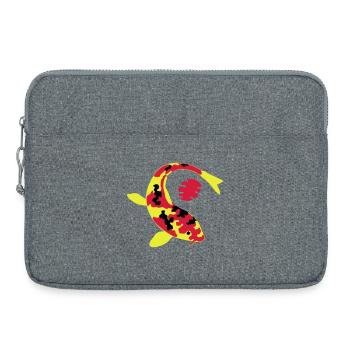 Abstrakter Fisch in bunten Farben - Laptoptasche 15" - Grau meliert - Vorne