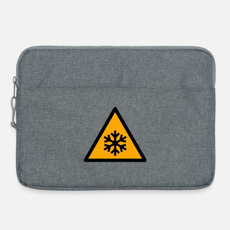 Glacé | Flocon de neige en triangle - Sacoche pour ordinateur portable 15 pouces - gris chiné