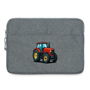 Landwirtschaftlicher Traktor mit Farbgestaltung - Laptoptasche 15" - Grau meliert - Vorne