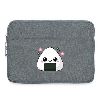 Kawaii Onigiri Rice Cute Food Lover - Laptop bag 15" - heather grey - Front