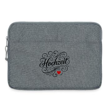 Coeur de mariage - Sacoche pour ordinateur portable 15 pouces - gris chiné - Devant
