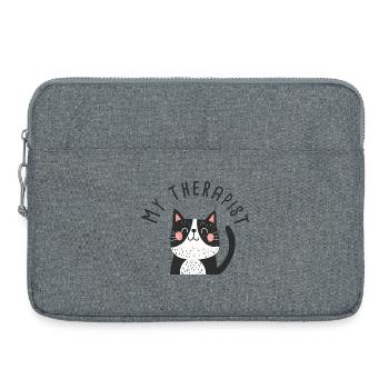 Mon thérapeute humour chat Drôles - Sacoche pour ordinateur portable 15 pouces - gris chiné - Devant