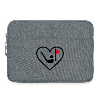 Golf Heart Club Ballon Sports Cadeau - Sacoche pour ordinateur portable 15 pouces - gris chiné - Devant