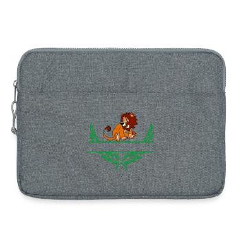Lion Laurel Wreath with Namespace - Laptop bag 15" - heather grey - Front