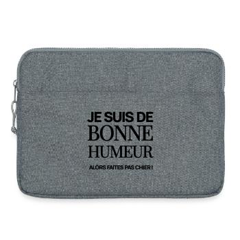 Je suis de bonne humeur - Sacoche pour ordinateur portable 15 pouces - gris chiné - Devant