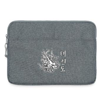 Taekwondo Dragon – design d’arts martiaux asiatiques - Sacoche pour ordinateur portable 15 pouces - gris chiné - Devant