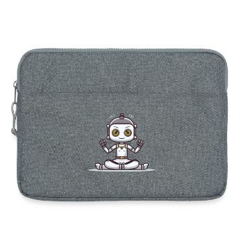 Petit robot en position de lotus - Sacoche pour ordinateur portable 15 pouces - gris chiné - Devant