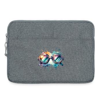 Colorful round swimming goggles Splash Design - Laptoptasche 15" - Grau meliert - Vorne