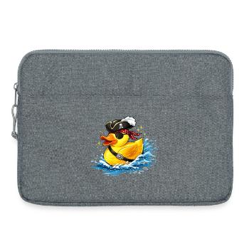 Cheeky rubber duck in pirate look with eye patch - Laptop bag 15" - heather grey - Front