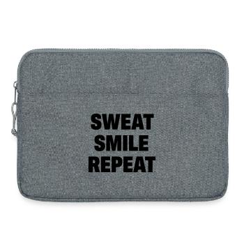 Sweat Smile Repeat - Laptop bag 15" - heather grey - Front