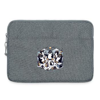 Célébration des manchots de plage au soleil - Sacoche pour ordinateur portable 15 pouces - gris chiné - Devant