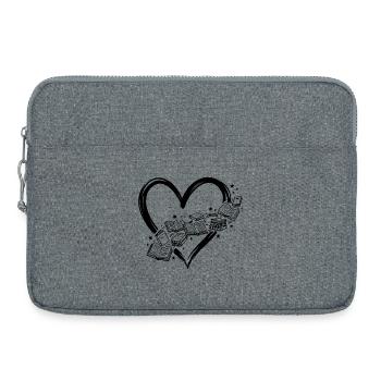 Book Lover T-shirt: Heart of Books Design, Reading - Laptop bag 15" - heather grey - Front