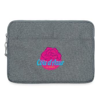 Côte d'Azur Retro Oleander France Souvenir - Sacoche pour ordinateur portable 15 pouces - gris chiné - Devant