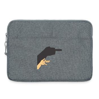 Ombre chinoise d'un chien ou pas - Sacoche pour ordinateur portable 15 pouces - gris chiné - Devant