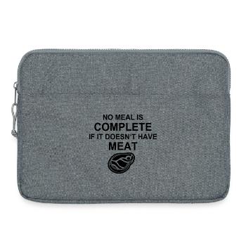 Viande, amoureux de la viande, Grill, BBQ, Burger, S - Sacoche pour ordinateur portable 15 pouces - gris chiné - Devant