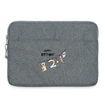 Happy Birthday - Second Birthday - Two years - Laptop bag 15" - heather grey - Front