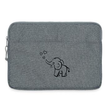 Süsser Elefant pustet Herzen - Laptoptasche 15" - Grau meliert - Vorne