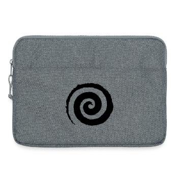 Schwarze Pinselstrich-Spirale - Laptoptasche 15" - Grau meliert - Vorne
