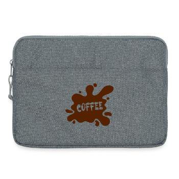 Coffee stain with artistic design - Laptop bag 15" - heather grey - Front