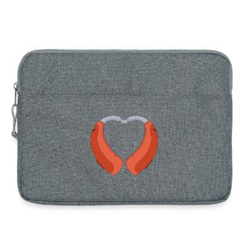 Heart Shaped Hearing Aid - Laptop bag 15" - heather grey - Front