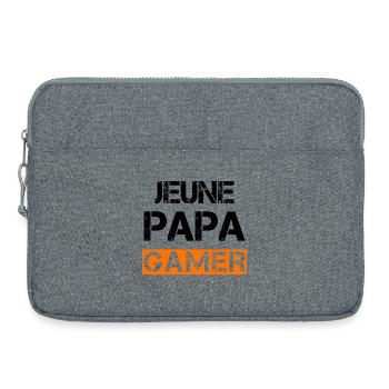 Jeune Papa Gamer - Sacoche pour ordinateur portable 15 pouces - gris chiné - Devant