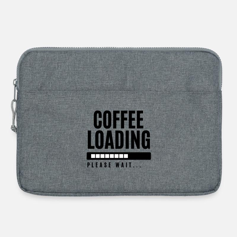 Kaffee wird geladen Bitte warten - Laptoptasche 15" - Grau meliert
