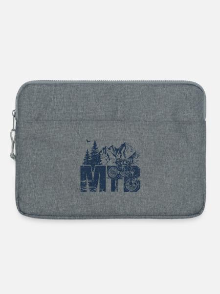 Mountainbiking Silhouette - Laptoptasche 15" - Grau meliert